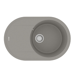 LACHA 760 Мойка кухонная из кварцгранита цвет: грей комплектация: крепеж, сливная арматура с перелив