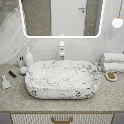 Corpa Nera Viotti/Виотти  60 раковина накладная, artceramic, белый мрамор