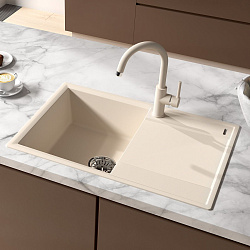 IMANDRA 760 Мойка кухонная из кварцгранита цвет: бежевый комплектация: крепеж, сливная арматура с пе
