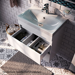 Тумба подвесная с 2 ящиками, белая, 60 см, Zodiac, IDDIS, ZOD6CB0i95