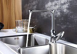 NERO Смеситель для кухни с поворотным изливом, высота излива 25 см, длина 19 см, латунь/хром