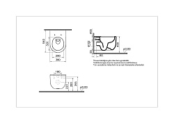 Liquid Подвесной безободковый унитаз, белый (сиденье отдельно 137-003-009)