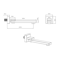 Излив VSWS-41MB, черный, , шт