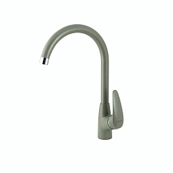 "LINARA" LM0405 смеситель для кухни с высоким поворотным изливом, цвет: серый шёлк