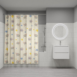 ВЫВОД Штора для ванной, 200x180 см, Полиэстер, IDDIS, BA01P18i11