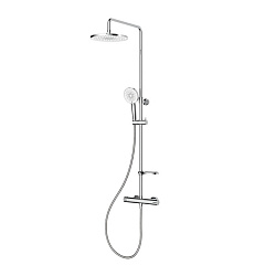 Смеситель термостатический для душа со стойкой и тропической лейкой, Ideal Spa. Milardo, ILSSBTHM89