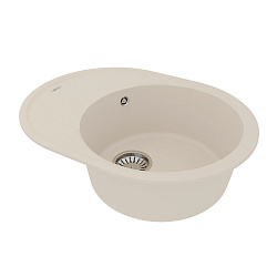 LACHA 620 Мойка кухонная из кварцгранита цвет: шампань  комплектация: крепеж, сливная арматура с пер