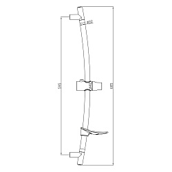 Штанга душевая с круглой мыльницей, высота 68,5см, нерж. сталь/хром, блистер