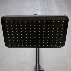 URSUS Душевая термостатическая система с верхним душем и поворотным изливом, латунь/чёрный, LM7272BL