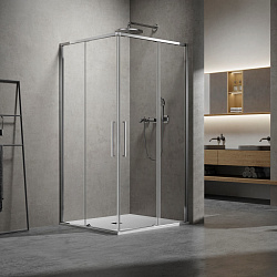 Душевой уголок Slim 8mm VSS-6SL900CL, 900*900, хром, стекло прозрачное, , шт