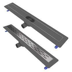 Corpa Nera Grossi/Гросси душевой трап 80 см с гидрозатвором, решетка из нержавеющей стали, хром