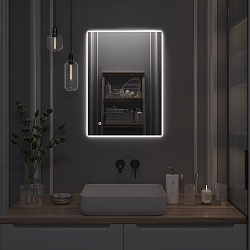 Зеркало/LED-подсветка (50см*70см) сенсор.выключатель Sirius/AQUA DE MARCO