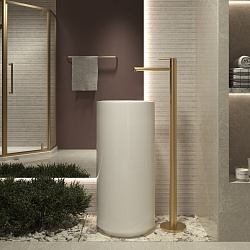 Смеситель для раковины напольный Rim VFBF-2R1BG, однорычажный, брашированное золото, , шт