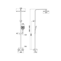 Смеситель с верхним душем с управлением Push Control, Slide, IDDIS, SLISBBTi06