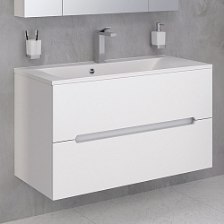 Тумба /2 ящ/подвесная/белый/раковина Прима (100см) Olivia/AQUA DE MARCO