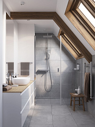 см.64529Душевая система VIVO (смеситель термостатический кноп) с изливом 3 реж шланг 150 PVC квадрат