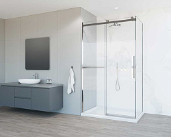 Душевой уголок Como Soft VSR-1CS8011CL, 1100*800, хром, стекло прозрачное, , шт