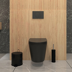 Corpa Nera Viotti/Виотти унитаз подвесной безободковый, быстр.сиденье с микролифтом, черный матовый