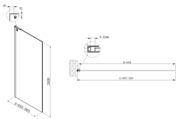 Душевая перегородка Walk-In VSW-7HA900CL, 900*2000, хром, стекло прозрачное, , шт