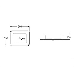 Раковина керамическая Vincea VBS-105, 500*410*130, накладная, цвет белый, , шт