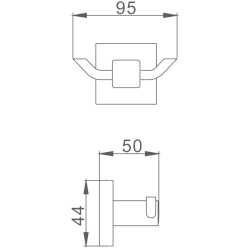 Крючок двойной, хром HB8605-2