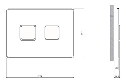 Вывод Кнопка ACCENTO SQUARE для AQUA 50 пневматическая стекло белый