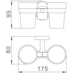 Держатель стакана , двойной, матовое стекло, хром HB1908