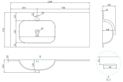 Раковина Elise VCB-4EL120MW-L, Corian левая, цвет белый матовый, , шт