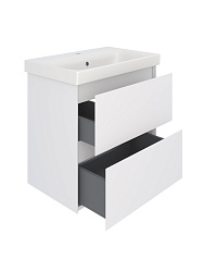 Тумба подвесная ASTRA 60 /2ящ/белая/раковина Moduo SLIM Cersanit/AQUA DE MARCO