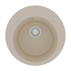 SULA 500 Мойка кухонная из кварцгранита цвет: бежевый  комплектация: крепеж, сливная арматура с пере