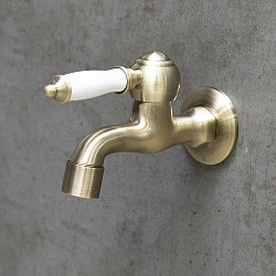 ВЫВОД VILLA Кран с керамической рукояткой, длина излива 10 см, бронза