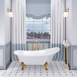 Edelweiss ванна /Nova Gel /белая/бронзовые ножки(170см*78см*75см) Ванны/AQUA DE MARCO