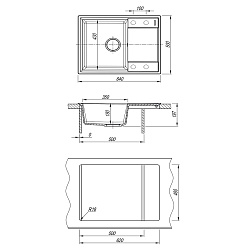 IMANDRA 640 Мойка кухонная из кварцгранита цвет: серый шёлк комплектация: крепеж, сливная арматура с