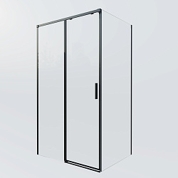 Душевой уголок Soft 2 VSR-3SO28011CLB, 1100*800, черный, стекло прозрачное, , шт