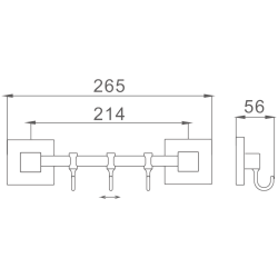 Крючок тройной, хром HB8615-3