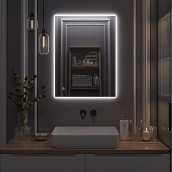 Зеркало/LED-подсветка (60см*80см) сенсор.выключатель Sirius/AQUA DE MARCO