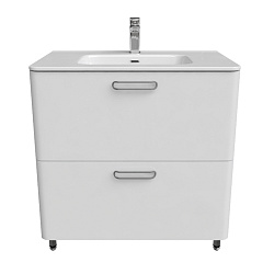 Тумба напольная с умывальником, белая, 80 см, Brick, IDDIS, BRI80WFi95K