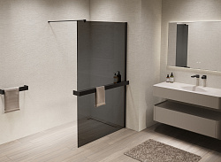 Душевая перегородка Walk-In VSW-1HR110CGB, 1100*2000, черный, стекло тонированное, , шт