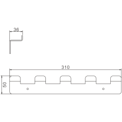 Планка с крючками (5), белый B9005-8