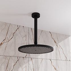 Кронштейн для верхнего душа в потолок, круглый, черный матовый, Optima Home, IDDIS, OPH20BRi61