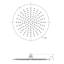 Лейка душевая верхняя, круглая, Ø30см, нерж. сталь