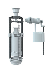 Комплект арматуры клапан спускной и наполнительный с боковой подводкой (кнопка белая) SM_B/W