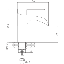 Смеситель для раковины, водопад, латунь, белый/хром HB13505-8