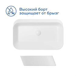 Раковина накладная Pragma Ryld, белая глянцевая, RLD1.GWSX.013