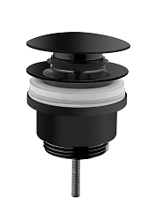 Syphon Донный клапан для раковины с переливом (нажимной), цвет черный матовый