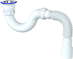 G32 СИФОН ДЛЯ ДУШЕВОГО ПОДДОНА ПРЯМОТОЧНЫЙ С ВЫПУСКОМ 1 1/2 "40 С ВИНТОМ 6*40 С Н/Ж ЧАШКОЙ С ГИБКИМ 