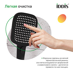 Ручная лейка для душа, квадратная, черная матовая, Slide, IDDIS, ESP3FBSi18