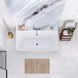 Crete ванна /Nova Gel /белая/бронзовый полотенцедержатель(179см*79см*63,5см) Ванны/AQUA DE MARCO