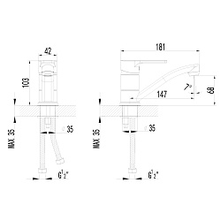 Cмеситель для раковины с поворотным изливом, хром, S2607C
