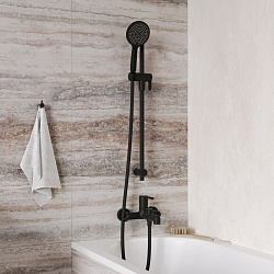 Смеситель для ванны, черный матовый, Aiger, IDDIS, AIGBL00i02WA